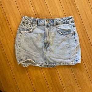 Zara mid low rise denim mini skirt
